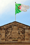 Oran, Algeria / Algrie: Algerian flag and coat of arms of Oran - Wahran, El Bahia - City Hall - Place du 1er Novembre - photo by M.Torres | drapeau algrien et le blason d'Oran - Mairie d'Oran - Place du 1er Novembre 1954 - Plaza de Armas