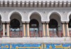 Algiers / Alger - Algeria: balcony of the Central Post Office - Grande Poste - colonial Moorish style | la Grande Poste - galerie  colonnes jumeles - style colonial no-mauresque - photo by M.Torres