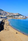 Algiers / Alger - Algeria: Bab El Oued - Rmila / Nelson beach with Z'ghara and Bologhine in the background | Bab-el-Oued - plage Rmila / Nelson - Zeghara et Bologhine au fond - photo by M.Torres