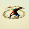 Barbados: creative girl on the sand - photo by P.Baldwin