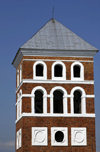 Nesvizh / Nyasvizh, Minsk Voblast, Belarus: Castle tower - red brick construction - photo by A.Dnieprowsky