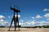 Brazil / Brasil - Brasilia: Monument to the builders of Brasilia / monumento aos contrutores de Brasilia - Os Candangos (tambm chamada de 'Os Guerreiros'), de Bruno Giorgi (photo by  M.Alves)