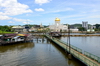 Bandar Seri Begawan, Brunei Darussalam: Kampong Pemacha water village, bridge, Sultan Omar Ali Saifuddin mosque and city center - photo by M.Torres