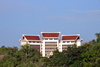 Bandar Seri Begawan, Brunei Darussalam: building of with oriental roofs of the Ministry of Foreign Affairs and Trade, surrounded by forest - Subok street - photo by M.Torres