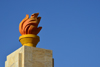 Ouagadougou, Burkina Faso: obelisk with flame at Place de la Revolution / Revolution square - communist aesthetics - aka Place de la Nation - photo by M.Torres