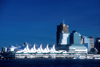 Canada / Kanada - Vancouver:  Canada Place and Vancouver city skyline from Burrard Inlet - photo by D.Smith