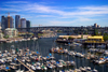 Canada / Kanada - Vancouver: Aerial view of False Creek marina and Granville Island - bridge - photo by D.Smith