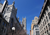 Montreal, Quebec, Canada: Notre-Dame basilica - Gothic Revival architecture by James O'Donnell - Rue St-Sulpice, looking west towards Place d'Armes - Vieux-Montral - photo by M.Torres