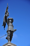 Montreal, Quebec, Canada: city founder, Paul de Chomedey de Maisonneuve statue at Place d'Armes - one of the pioneers of the Vice-royaut de Nouvelle-France - bronze by Louis-Philippe Heber - Place d'Armes - Vieux-Montral - photo by M.Torres