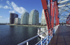 Salford Quays, Salford, England: City Lofts, N V Buildings and Huron Basin from Detroit Bridge - photo by D.Jackson