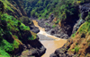 Tis Issat, Amhara, Ethiopia: the Blue Nile / Abbay after the falls - considered holy in Ethiopia, believed to be the Gihon river mentioned in the Genesis  as flowing out of the Garden of Eden -  photo by M.Torres