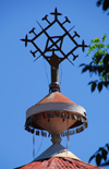 Lake Tana, Amhara, Ethiopia: Entos Eyesu Monastery - cross atop the church - photo by M.Torres