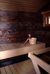 Finland - Lapland - Saariselk - Kakslauttanen Lap Hotel & Igloo Village - sauna - Arctic images by F.Rigaud