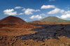 Bartolom Island, Galapagos Islands, Ecuador: lava field - black lava over older red lava - photo by C.Lovell