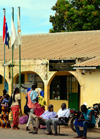 Amdallai, North Bank division, Gambia: people sit and wait at the Amdallai / Karang border crossing between The Gambia and Senegal - Gambia Revenue Authority - photo by M.Torres