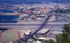 Gibraltar: Gibraltar International Airport, aka North Front Airport - border with La Linea de la Concepcion - part-time runway intersected by the main road - photo by M.Torres