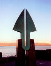 Reykjavik: harpooning the sky - whalers monument on Saetn avenue (photo by M.Torres)