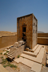 Iran - Naqsh-e Rustam: stone tower - Ka'bah-i Zardusht - Zarathustra's kaaba - square structure built of blocks of white hewn limestone - photo by M.Torres