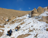 Kandovan, Osku - East Azerbaijan, Iran: donkeys and snow - the area is reputed to have the cleanest air in the country - photo by N.Mahmudova