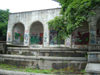 Kaliningrad / Koenigsberg, Russia: graffiti and ruins of a German era fountain / Graffiti und Ruinen einer deutschen Epoche Brunnen - photo by P.Alanko