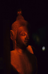 Laos - Luang Prabang: Buddha head at Tat Phathoum (Lotus Stupa) originally built in 1514, commonly known as Tat Mak Mo (Watermelon Stupa) - religion - Buddhism - photo by Walter G Allgwer