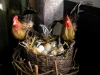 Latvia / Latvija - Riga / RIX : Easter decoration - chicken and eggs - Vermanitits cafe on Elizabetes iela (photo by Alex Dnieprowsky)