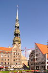 Latvia / Latvija - Riga: St. Peter's church from Ratslaukums square / Sv. Petera baznica (photo by J.Kaman)