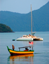 fishingboat and catamaran, Langkawi, Malaysia. photo by B.Lendrum