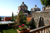 Mexico - San Miguel de Allende (Guanajuato):  Villa Rivera Hotel - view from a balcony towards San Miguel Arcngel church (photo by R.Ziff)