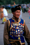 Mongolia - Ulan Bator / Ulaanbaatar: Naadam festival - decorated archer (photo by Ade Summers)