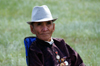 Ulan Bator / Ulaanbaatar, Mongolia: Naadam festival - decorated man - horse races - Hui Doloon Khutag - photo by A.Ferrari