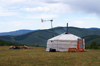 Khvsgl province, Mongolia: ger with wind generator, on the way to Mrn - photo by A.Ferrari