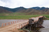 Khvsgl province, Mongolia: old wooden bridge, on the way to Mrn - photo by A.Ferrari