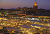 Morocco / Maroc - Marrakesh: Place Djemaa el Fna - dusk (photo by J.Kaman)