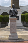 Panama City: Leon Boyer bust - desinger of the Garabit bridge, Casco Viejo - photo by H.Olarte