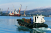 Russia - Novorossisk - Krasnodar kray: barge in the harbour - photo by V.Sidoropolev