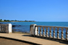 Pantufo, gua Grande district, So Tom and Prncipe / STP: balustrade on the waterfront avenue - view of the Pestana So Tom Ocean Resort Hotel / balastrada na marginal - vista do Pestana So Tom Ocean Resort Hotel - photo by M.Torres