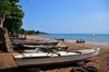 Pantufo, gua Grande district, So Tom and Prncipe / STP: boats rest on the beach / barcos descansam na praia - photo by M.Torres