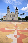 So Tom, So Tom and Prncipe / STP: cathedral of So Tom - square with Compass rose / catedral de So Tom - S - Rosa dos ventos no Largo gua Grande - photo by M.Torres