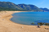 Portixeddu, Fluminimaggiore, Carbonia-Iglesias province, Sardinia / Sardegna / Sardigna: the beach and the mountains - esuary of the Mannu river - photo by M.Torres