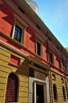 Sassari / Tthari, Sassari province, Sardinia / Sardegna / Sardigna: municipal theatre - Teatro Civico - faade on Via Sebastiano Satta - architect Giuseppe Cominotti - photo by M.Torres