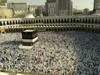 Mecca / Makkah, Saudi Arabia: view from third floor of Haram Mosque where pilgrims wait for praying time facing the Kaaba - photo by A.Faizal