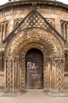 Scotland - Glasgow - very ornate entry to one of the vaults in the Glasgow Necropolic Cemetary - note the detailed workmanship - sadly, it has been vandalized - photo by C.McEachern