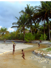 Turtle Islands, Southern Province, Sierra Leone: children catch fish in a small stream  - photo by T.Trenchard