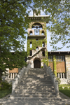 Slovenia - Ljubljana: Saint Michael's Church, Crna vas - stairway - photo by I.Middleton