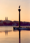 Sweden - Stockholm: dusk over the Sodermalm and the Engelbrekt monument (photo by M.Torres)