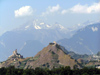 Switzerland - Sion, Valais canton: castle and Notre Dame de Valre - photo by J.Kaman