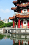 Taipei, Taiwan: Ting Hang Court, Chinese pavilion with pond and bridge, dedicated to President Sun Yat-sen - 228 Peace Memorial Park - photo by M.Torres