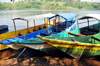 Jinja, Uganda: source of the Nile river - boats on the eastern bank of the river - photo by M.Torres