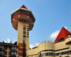 Kampala, Uganda: Golf Course Hotel and Casino, with its panoramic tower, Yusuf Lule Road - seen fom below - photo by M.Torres